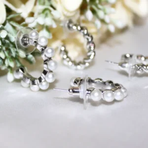 Kyrin Silver Half Hoop Earrings (Set of 2)