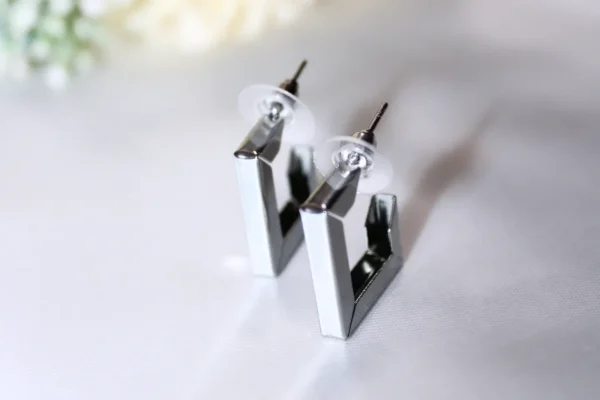 Kyrin Silver Half Hoop Earrings (Set of 2) - Image 3