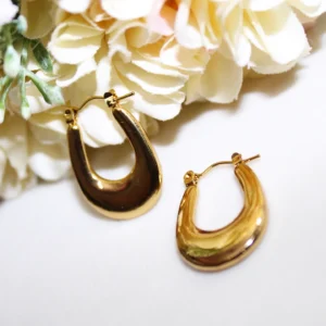 Kyrin Anti Tarnish Gold Hoop Earrings