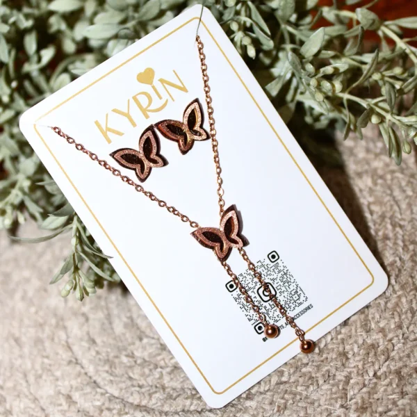 Kyrin Anti Tarnish Rose Gold Buttery Jewelry Set