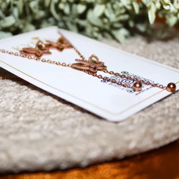 Kyrin Anti Tarnish Rose Gold Buttery Jewelry Set - Image 3