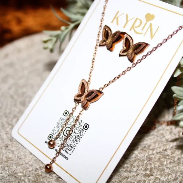 Kyrin Anti Tarnish Rose Gold Buttery Jewelry Set - Image 4