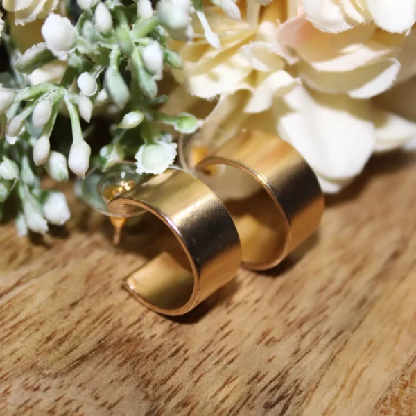 Kyrin Gold Half Hoop Earrings (Set of 2) - Image 3