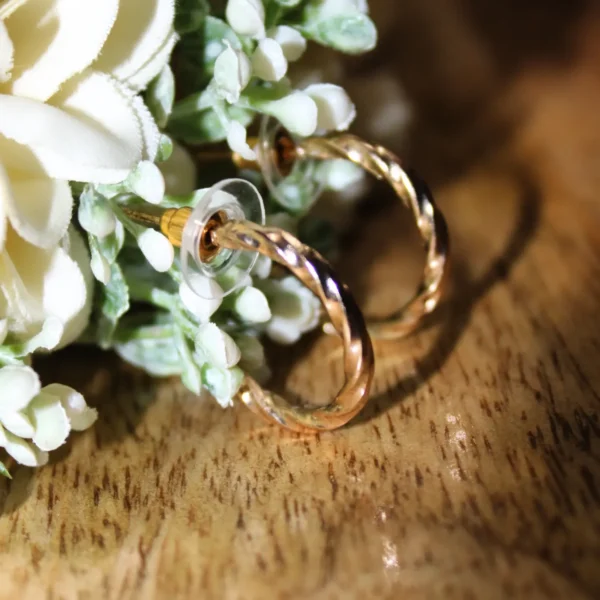 Kyrin Gold Half Hoop Earrings (Set of 2) - Image 2