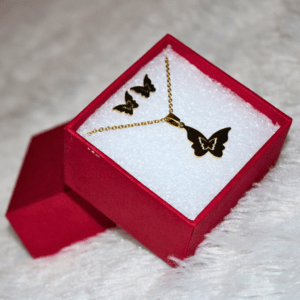 Kyrin Anti Tarnish Gold Butterfly Jewelry Set (with gift box)