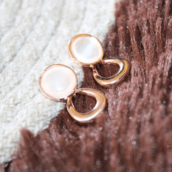 Kyrin Rose Gold Monalisa Drop Earrings - Image 3