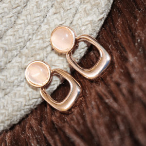 Kyrin Rose Gold Monalisa Square Earrings