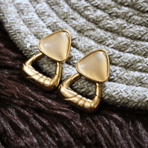Kyrin Gold Monalisa Triangle Earrings
