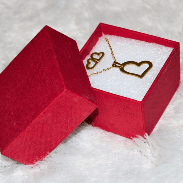 Kyin Anti Tarnish Gold Heart Jewelry Set (with gift box) - Image 2