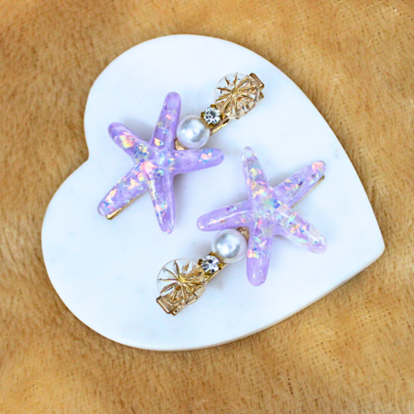 Kyrin Purple Star Hair Clips - Image 2