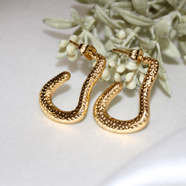 Kyrin Anti Tarnish Gold Half Hoops - Image 3