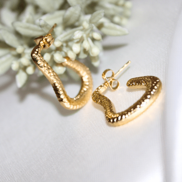 Kyrin Anti Tarnish Gold Half Hoops - Image 2