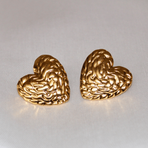 Kyrin Anti Tarnish Gold Heart Earrings