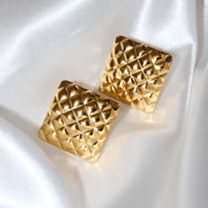 Kyrin Anti Tarnish Gold Square Earings