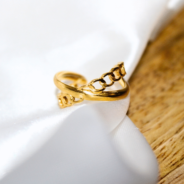 Kyrin Anti Tarnish Gold X Ring - Image 2