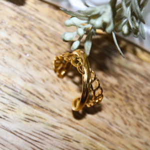Kyrin Anti Tarnish Gold X Ring