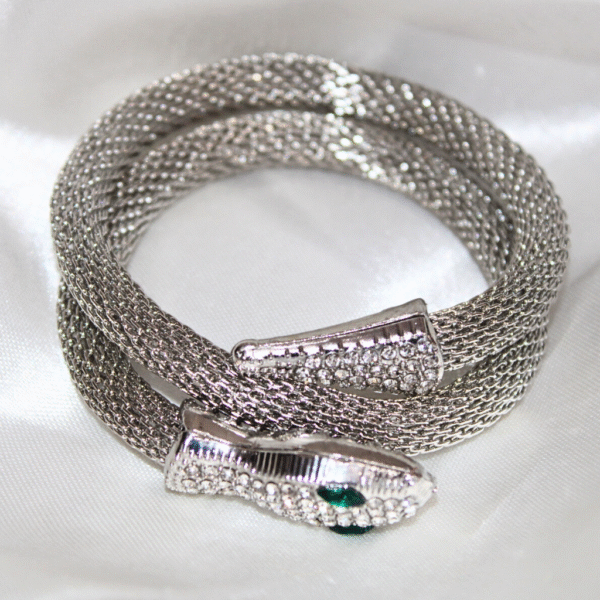 Kyrin Anti Tarnish Silver Snake Bracelet - Image 2