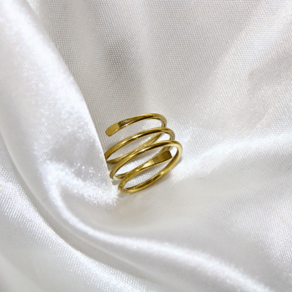 Kyrin Anti Tarnish Gold Brass Coil Ring - Image 2