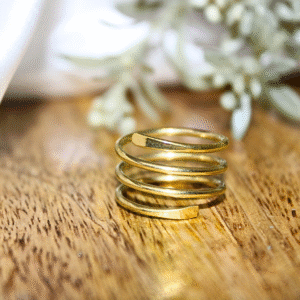 Kyrin Anti Tarnish Gold Brass Coil Ring