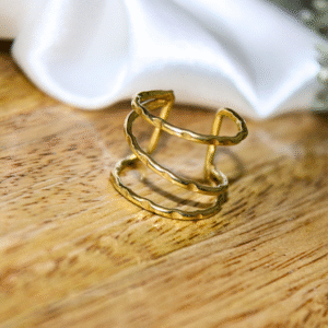 Kyrin Anti Tarnish Gold Brass Layered Ring