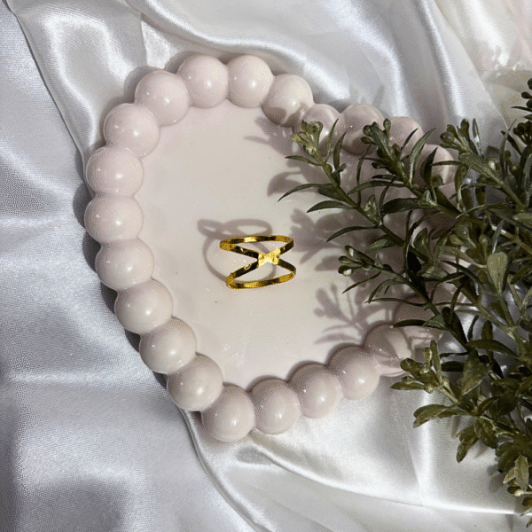Kyrin Anti Tarnish Gold Brass X Ring - Image 2