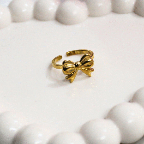 Kyrin Anti Tarnish Gold Bow Ring