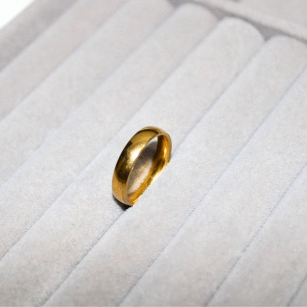 Kyrin Anti Tarnish Plain Gold Band Ring - Image 2