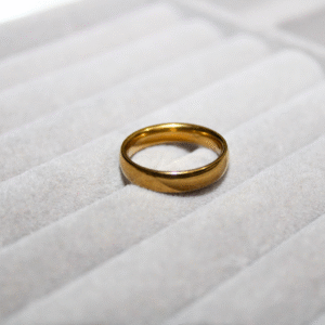 Kyrin Anti Tarnish Plain Gold Band Ring