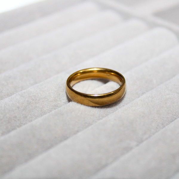 Kyrin Anti Tarnish Plain Gold Band Ring