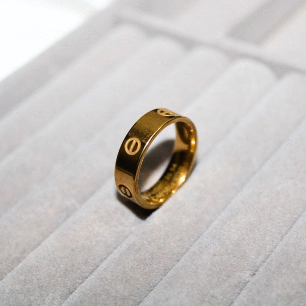Kyrin Anti Tarnish Gold Nail Band Ring