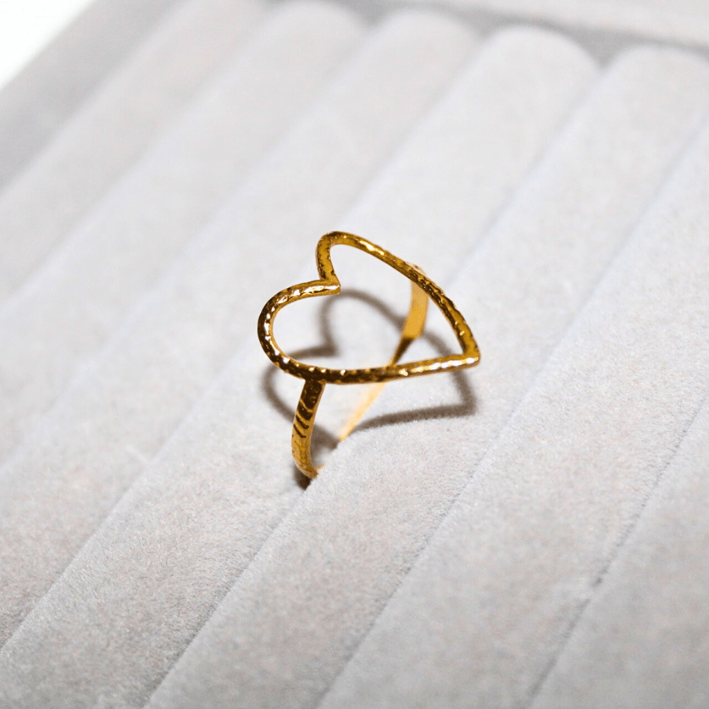 Kyrin Anti Tarnish Gold Heart Ring - Image 2