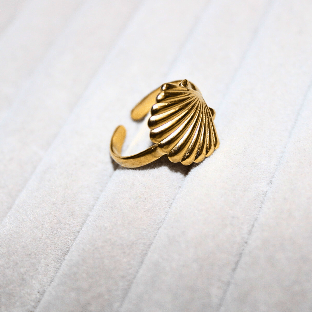 Kyrin Anti Tarnish Gold Shell Ring