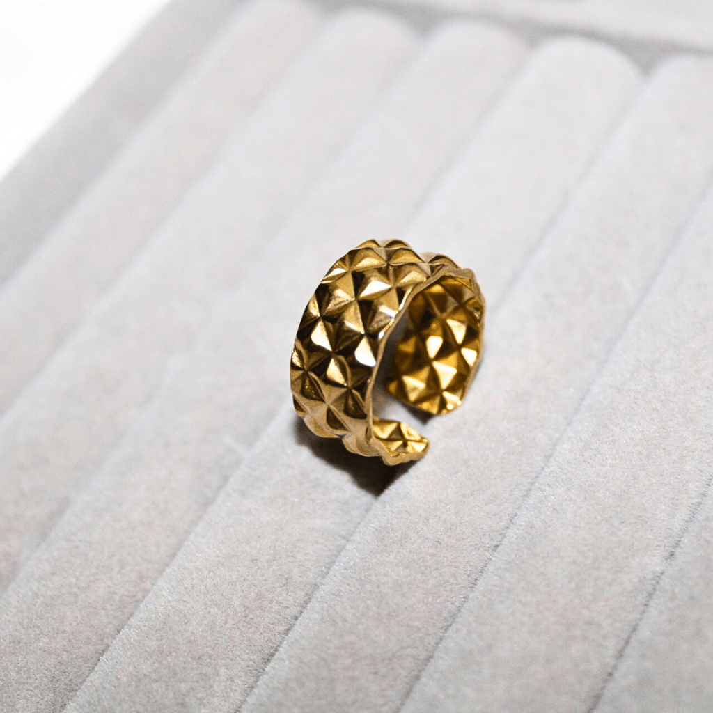 Kyrin Anti Tarnish Texture Band Ring - Image 3