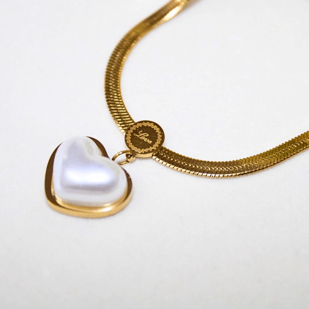 Kyrin Anti Tarnish Heart Pearl Pendant Chain - Image 2