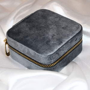 Premium Grey Velvet Jewellery Box