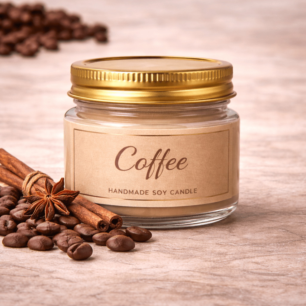 Kyrin Dessert Scented Candle Set – Coffee, Vanilla & Chocolate (Pack of 3) | Handmade Soy Wax Mini Jar Candles - Image 2