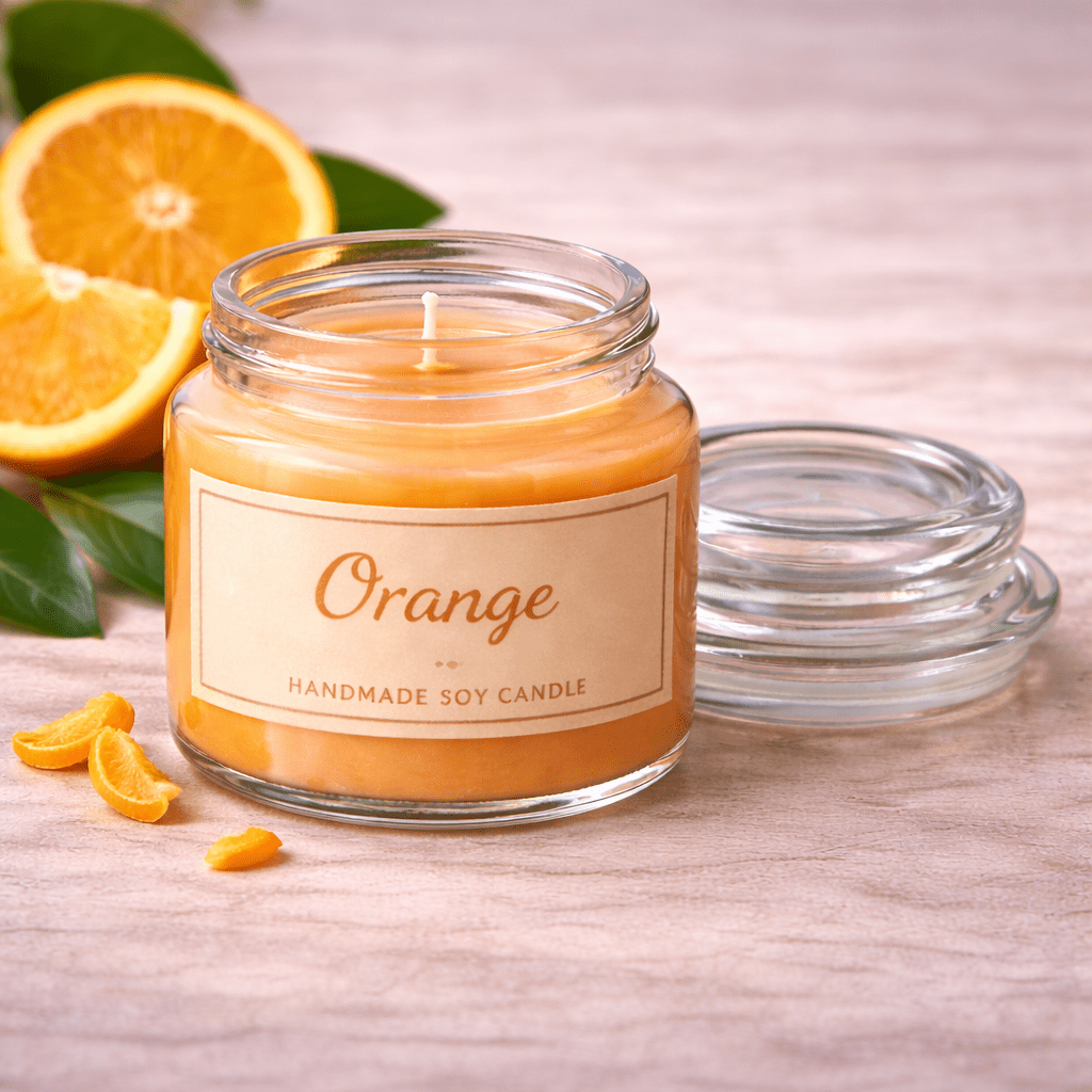 Kyrin Rose & Orange Scented Candle Set – Handmade Soy Wax Aromatherapy Candles in Glass Jar - Image 2