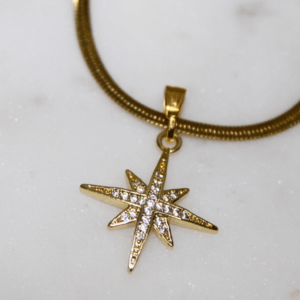 Kyrin Anti-Tarnish Gold Star Pendant Necklace | Minimalist Celestial Jewelry