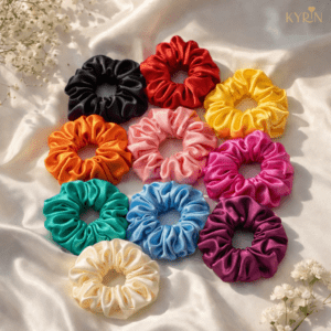 Set of 10 Premium Satin Scrunchies for Women – Soft, Stylish & Perfect for Everyday Use