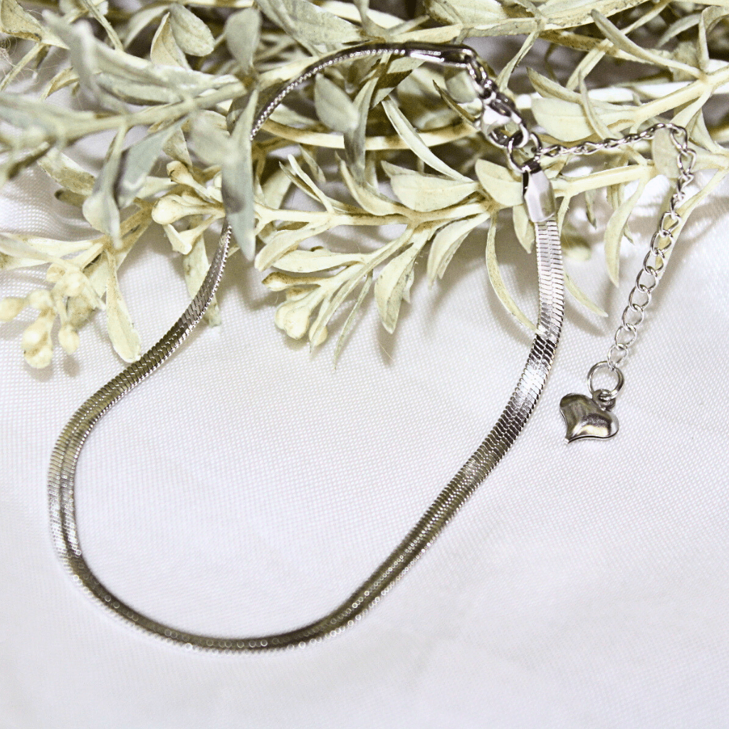 Kyrin Anti Tarnish Silver Snake Chain Anklet (Single Piece) for Women | Minimal Adjustable Anklet