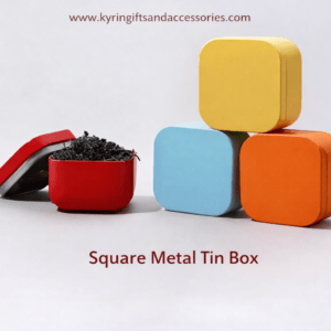 Kyrin Square Metal Tin Box (Assorted Colors) | Multipurpose Storage Tin for Candles, Gifts & Jewelry | Kyrin Gifts & Accessories