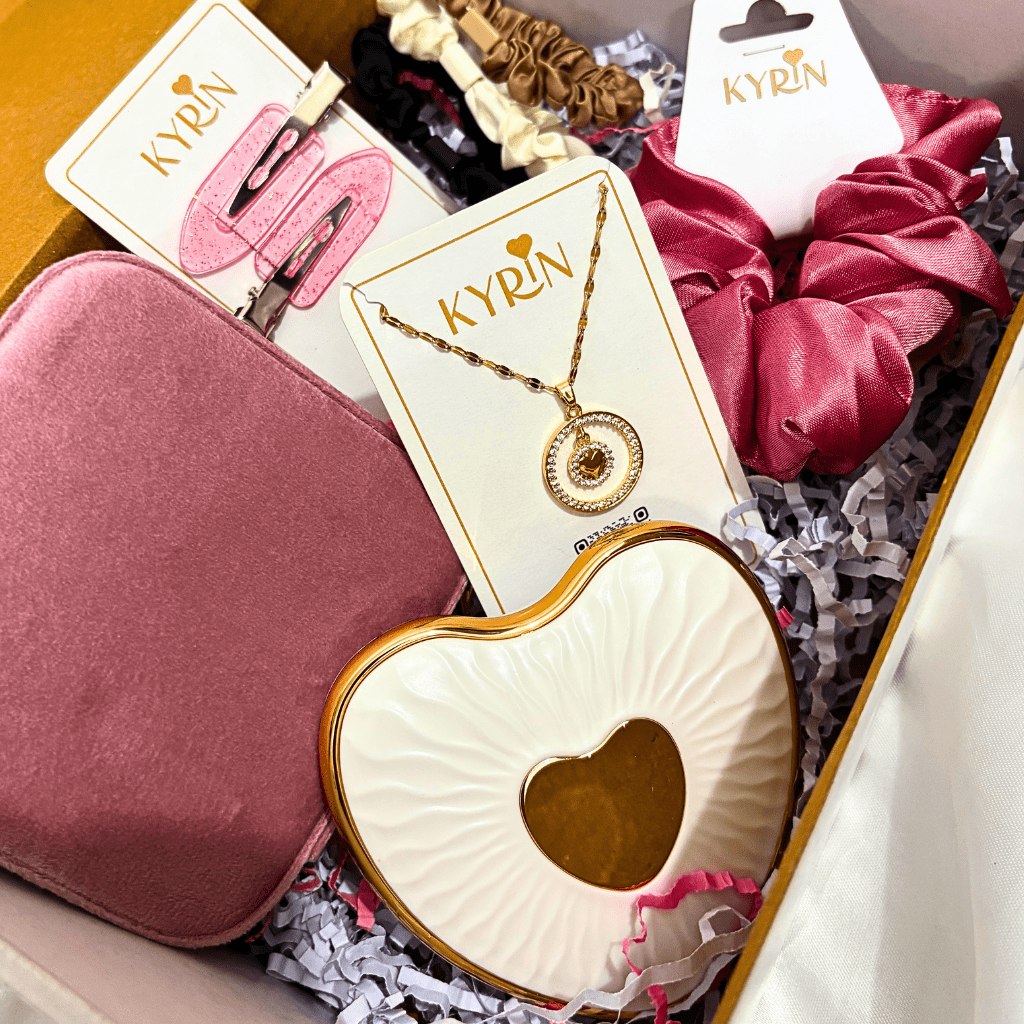 Aesthetic Kyrin Gift Box for Her – Jewellery, Scrunchies & Pendant Combo - Image 2