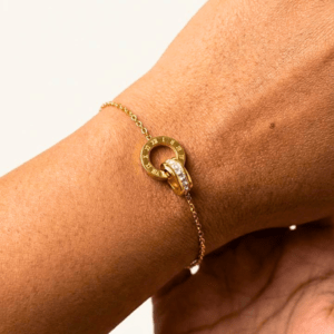 Dainty Gold Roman Numeral & Diamond Bracelet | Gold Plated Anti-Tarnish Minimal Waterproof Jewelry