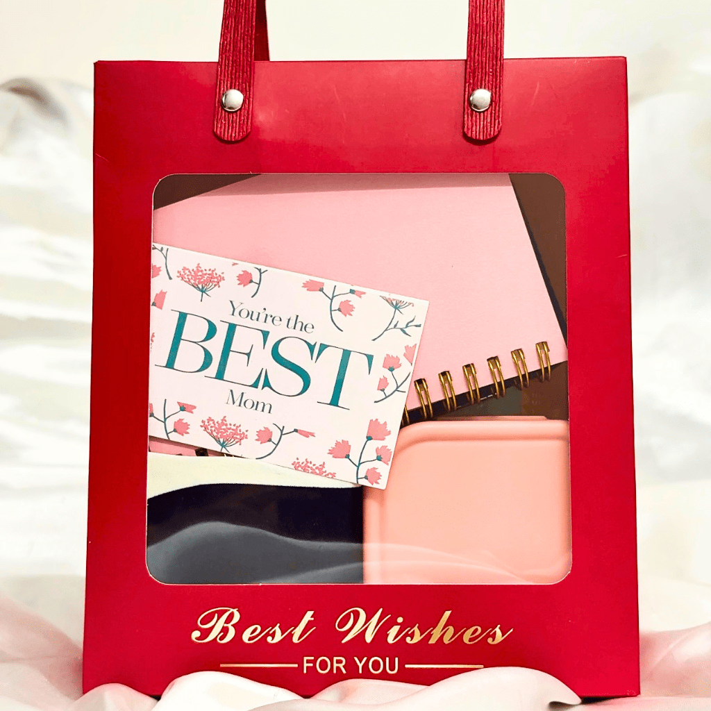 Kyrin Mother’s Day Gift Hamper in Carry Bag Box | Premium Gift Set with Photo Frame, Jewellery Organizer, Satin Scarf, Perfume Set & Self-Care Kit
