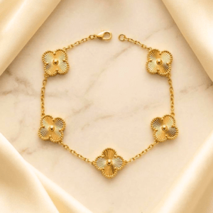 Premium 18K Gold Plated Clover Charm Bracelet | Anti-Tarnish Minimal Waterproof Jewelry