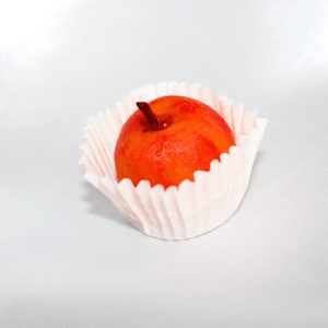 Realistic Apple Mithai Candle – Handmade Fruit Dessert Candle with Kesar & Sandal Fragrance for Festive Décor & Gifting