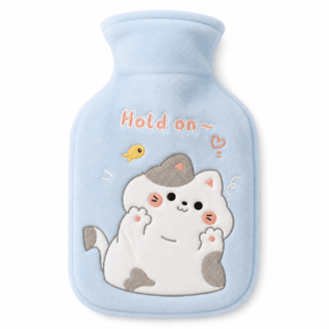 Kyrin Cute Printed Blue Mini Hot Water Bag | Soft Plush Hot Water Bottle for Pain Relief & Comfort