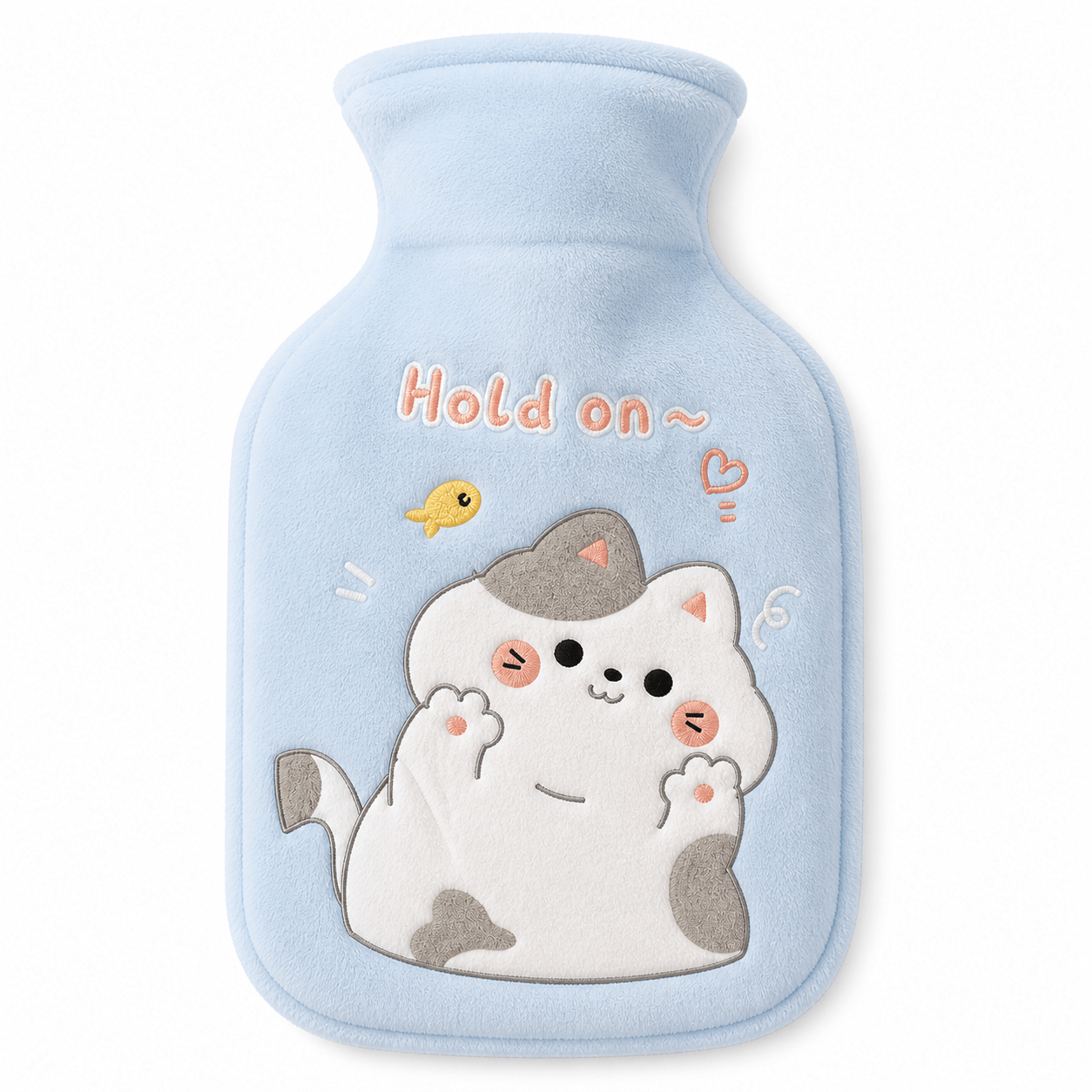 Kyrin Cute Printed Blue Mini Hot Water Bag | Soft Plush Hot Water Bottle for Pain Relief & Comfort