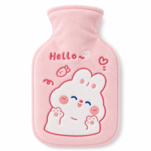 Kyrin Cute Printed Pink Mini Hot Water Bag | Soft Plush Hot Water Bottle for Pain Relief & Cozy Comfort