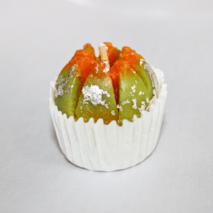 Kyrin Handmade Kesar Pista Modak Mithai Candle – Realistic Sweet Candle with Sandal Fragrance for Diwali & Home Decor
